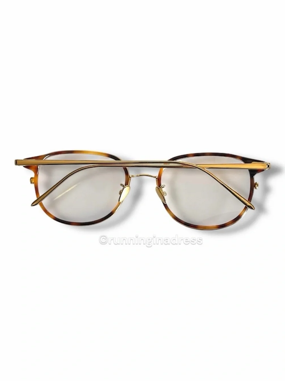 Linda Farrow LFL814 Yanis Tortoise Yellow Gold Optical Glasses Frames NWOT